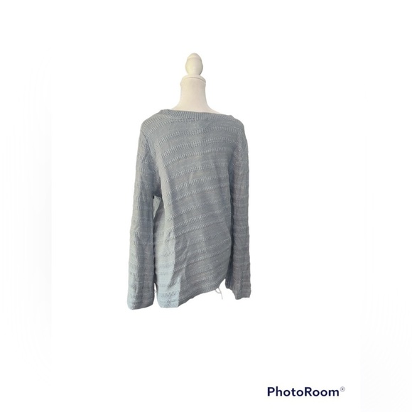 Wrangler Asymetrical Blue Gold shimmer Sweater Size M NWT - Picture 3 of 7